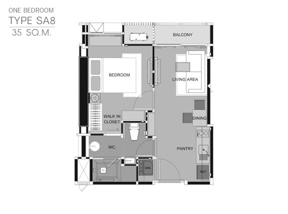 Rhythm Sathorn · 1 bedroom · 35 SqM · Floor 9 · Sathorn, Bangkok · Photo 2 Rhythm Sathorn 1-bedroom Condo in Sathorn, Bangkok – photo 2