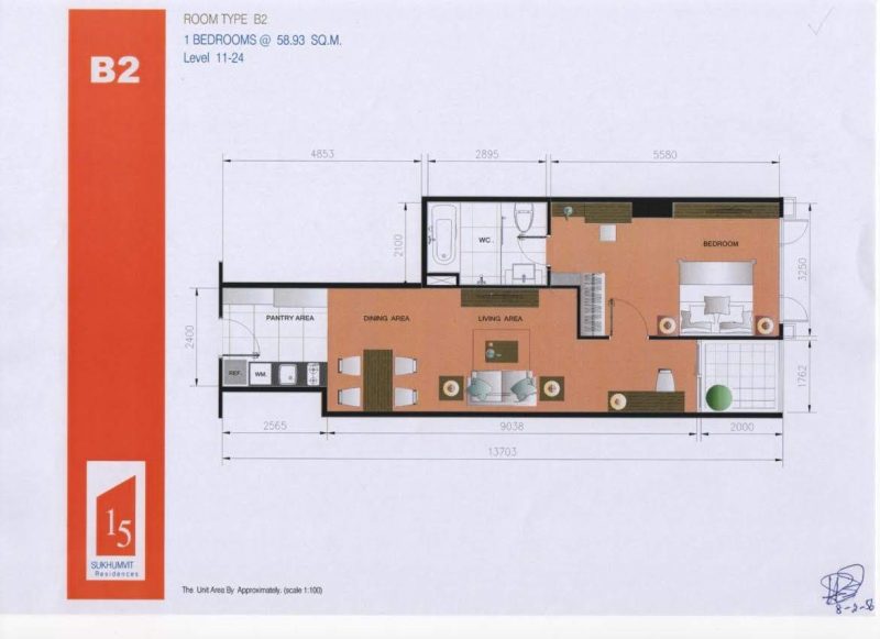 15 Sukhumvit Residences · 1 bedroom · 59.29 SqM · Floor 20 · Watthana, Bangkok · Photo 2 15 Sukhumvit Residences 1-bedroom Condo in Watthana, Bangkok – photo 2